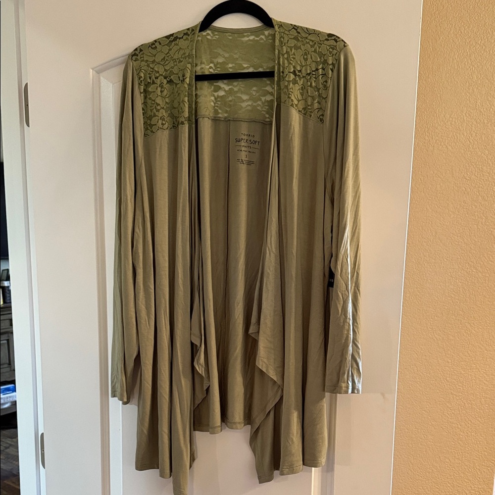 Green Lace Cardigan